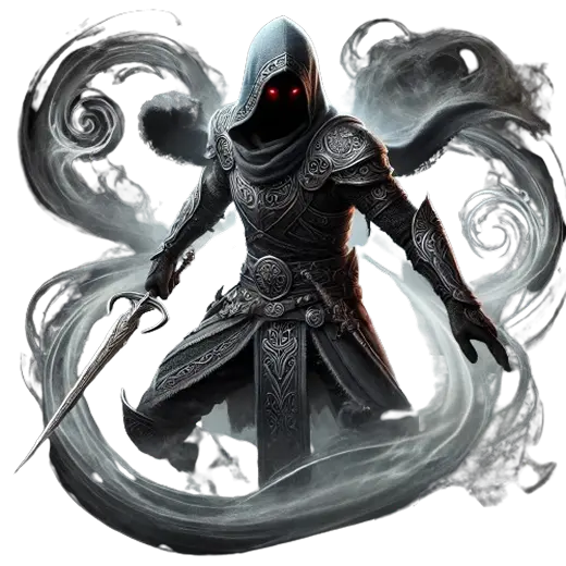 Illustration d'un assassin en armure moyenne